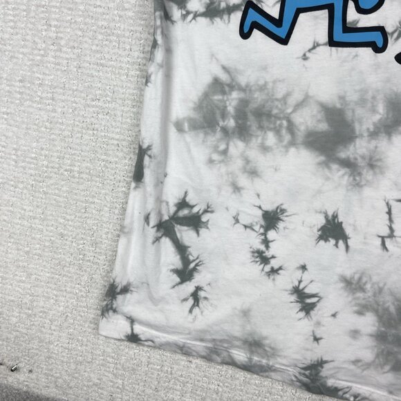 Keith Haring Graphic Gray Tie Dye T-Shirt Full Circle Dancing Graphic Size M - Picture 6 of 16